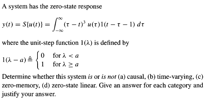 Zero State Response Graph Solved A system has the zero-state response A system has the | Chegg.com