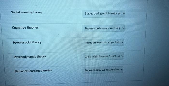 Solved Social learning theory Cognitive theories Chegg