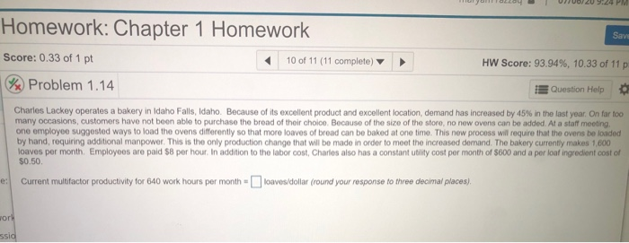Solved 20:24 PM Homework: Chapter 1 Homework Save Score: | Chegg.com