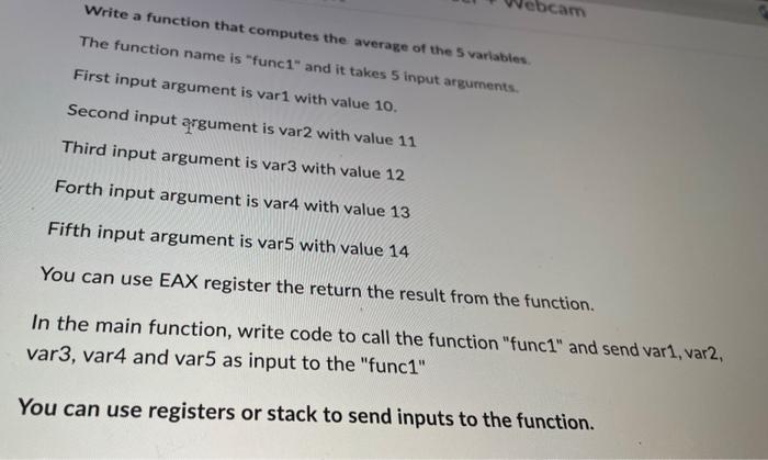 Solved Write a function that computes the average of the 5 | Chegg.com
