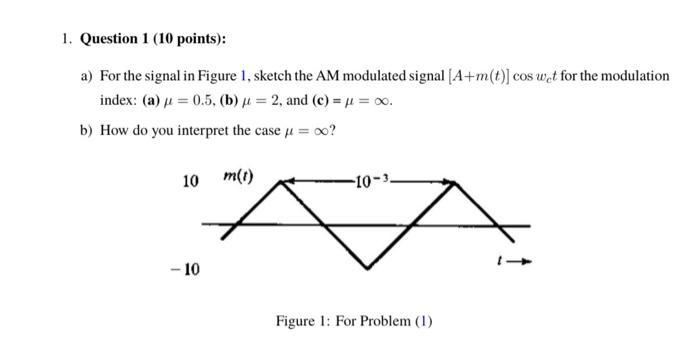 Solved 1. Question 1 (10 points): a) For the signal in | Chegg.com