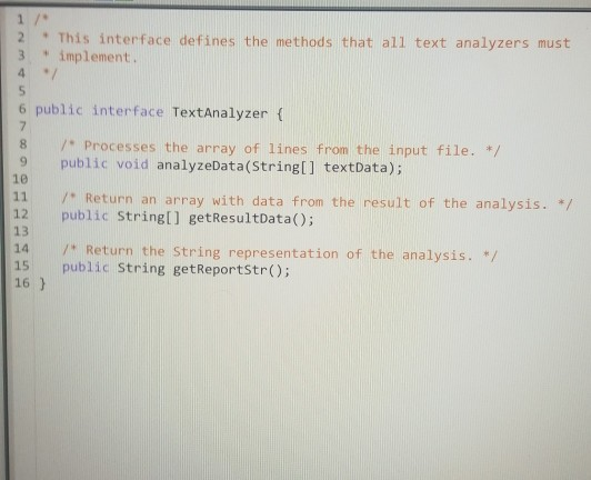 Solved 2-LineCountAnalyzer: this class maintains a count of | Chegg.com
