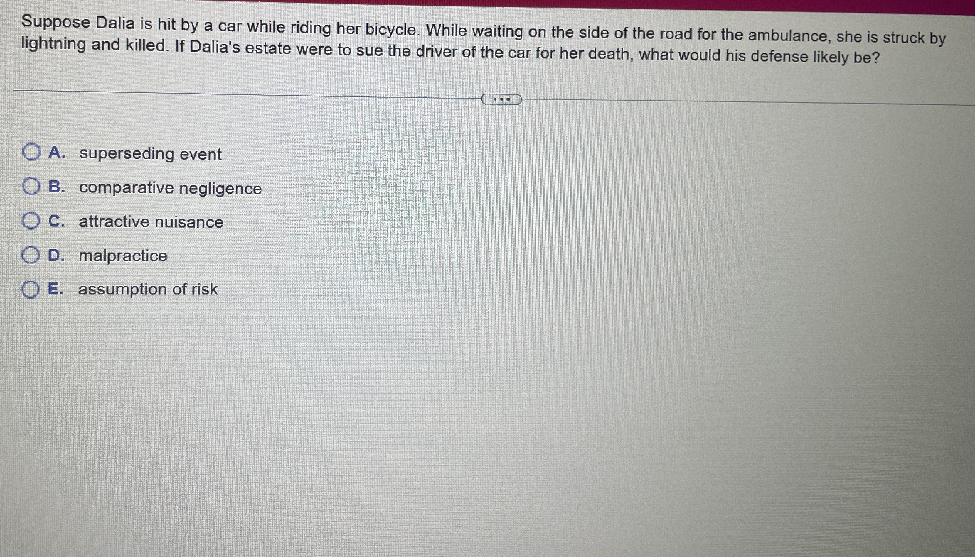 Solved Suppose Dalia is hit by a car while riding her