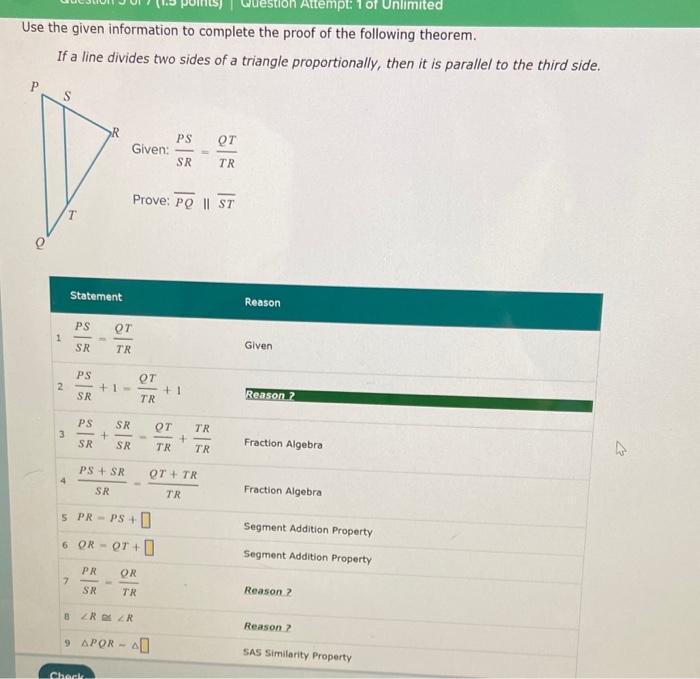 Solved Use The Given Information To Complete The Proof Of | Chegg.com