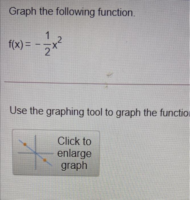 Solved Graph the following function. 1 g(x) = x 2 Use the | Chegg.com