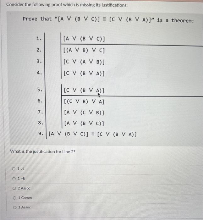 Consider the following proof which is missing its | Chegg.com