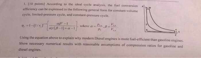 Solved 1. [10 points) According to the ideal cycle analysis, | Chegg.com