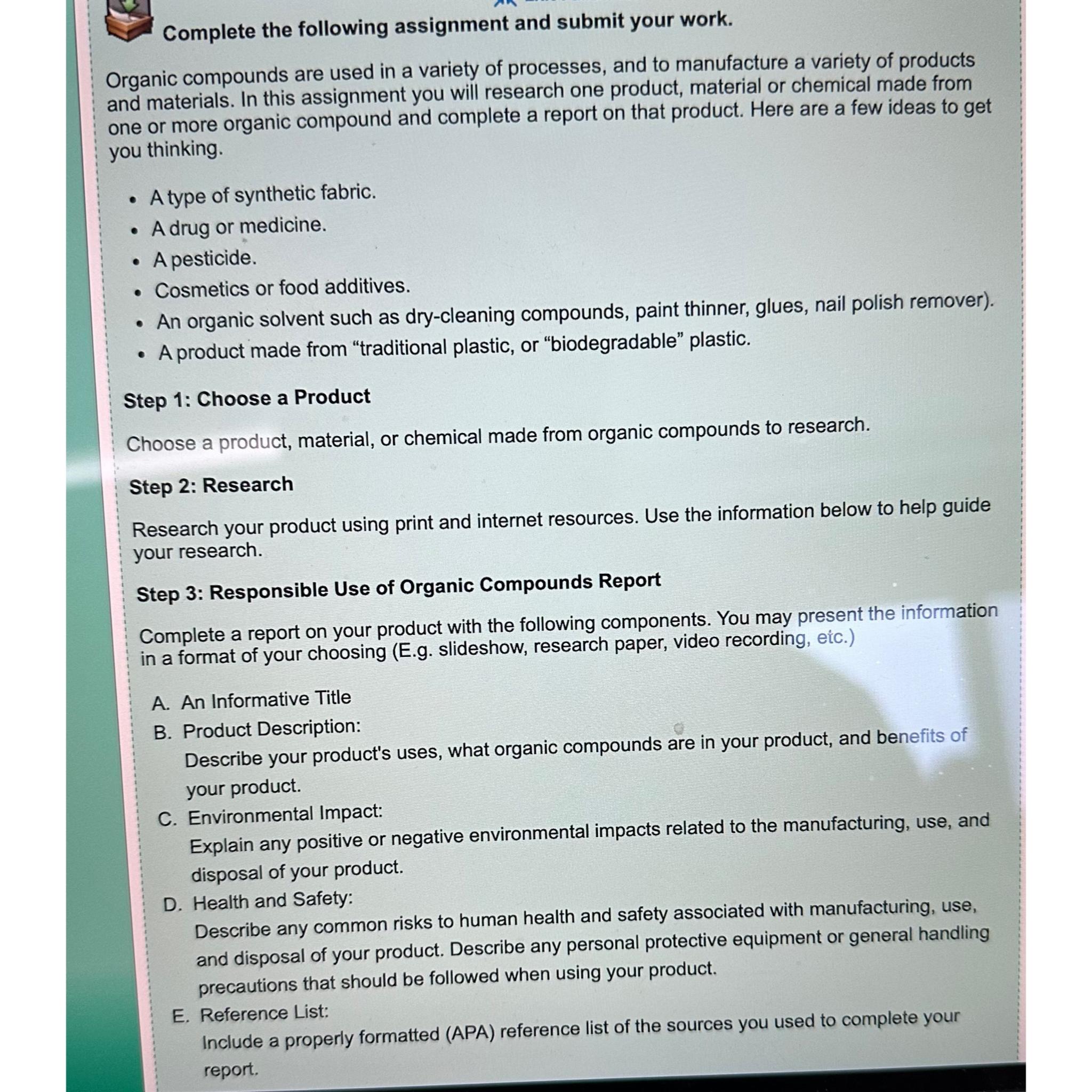 Solved Complete the following assignment and submit your | Chegg.com