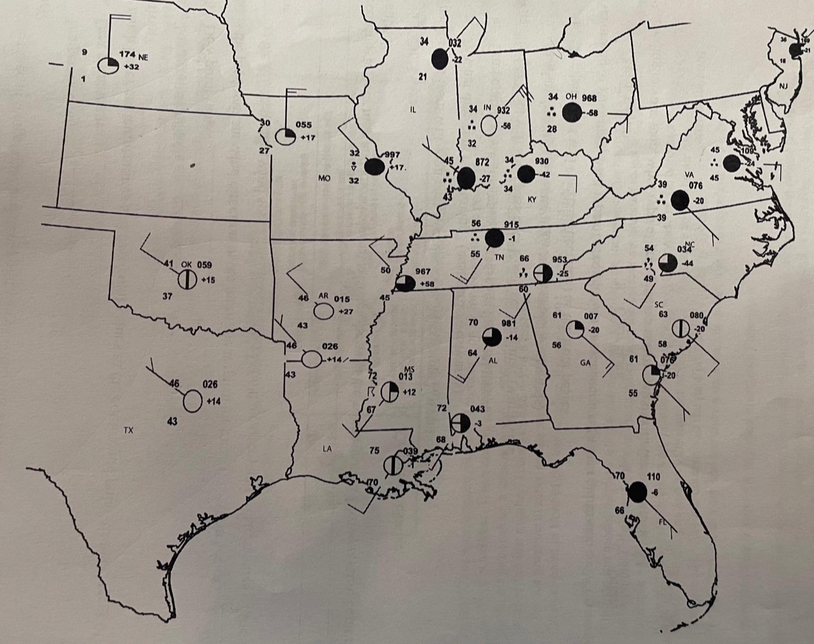 Solved Construct isobars at 4mb intervals.