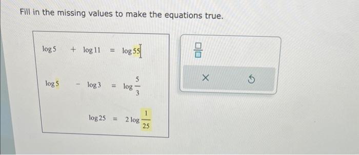 Solved Fill in the missing values to make the equations | Chegg.com
