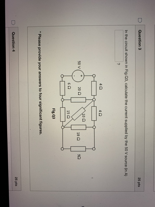 Solved Question 3 25 pts In the circuit shown in Fig. Q3, | Chegg.com
