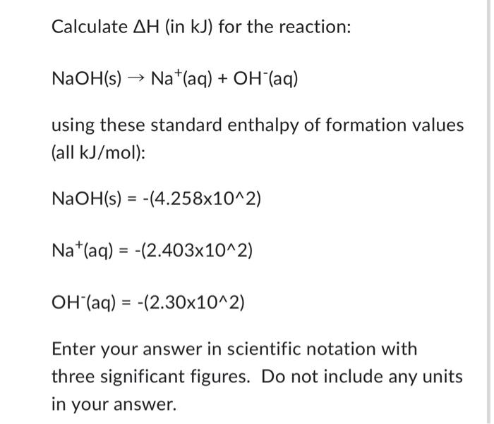 [Solved] Calculate AH (in kJ) for the reaction HCl(aq)