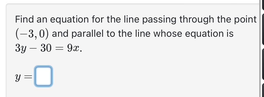 equation of line parallel to x 3y 9 0