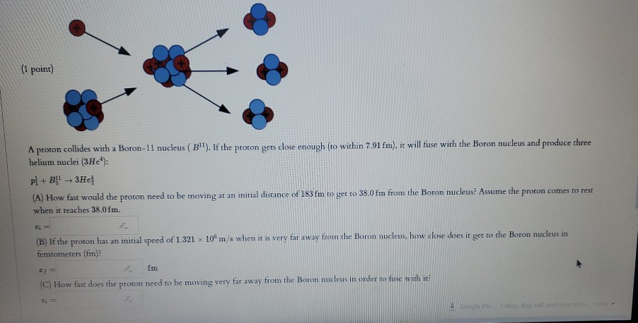 Solved 1 Point Proton Collides With A Boron 11 Nucleus 3934