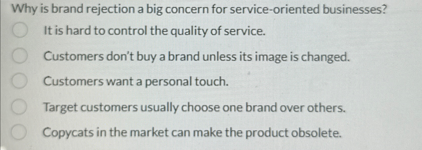 Solved Why is brand rejection a big concern for | Chegg.com
