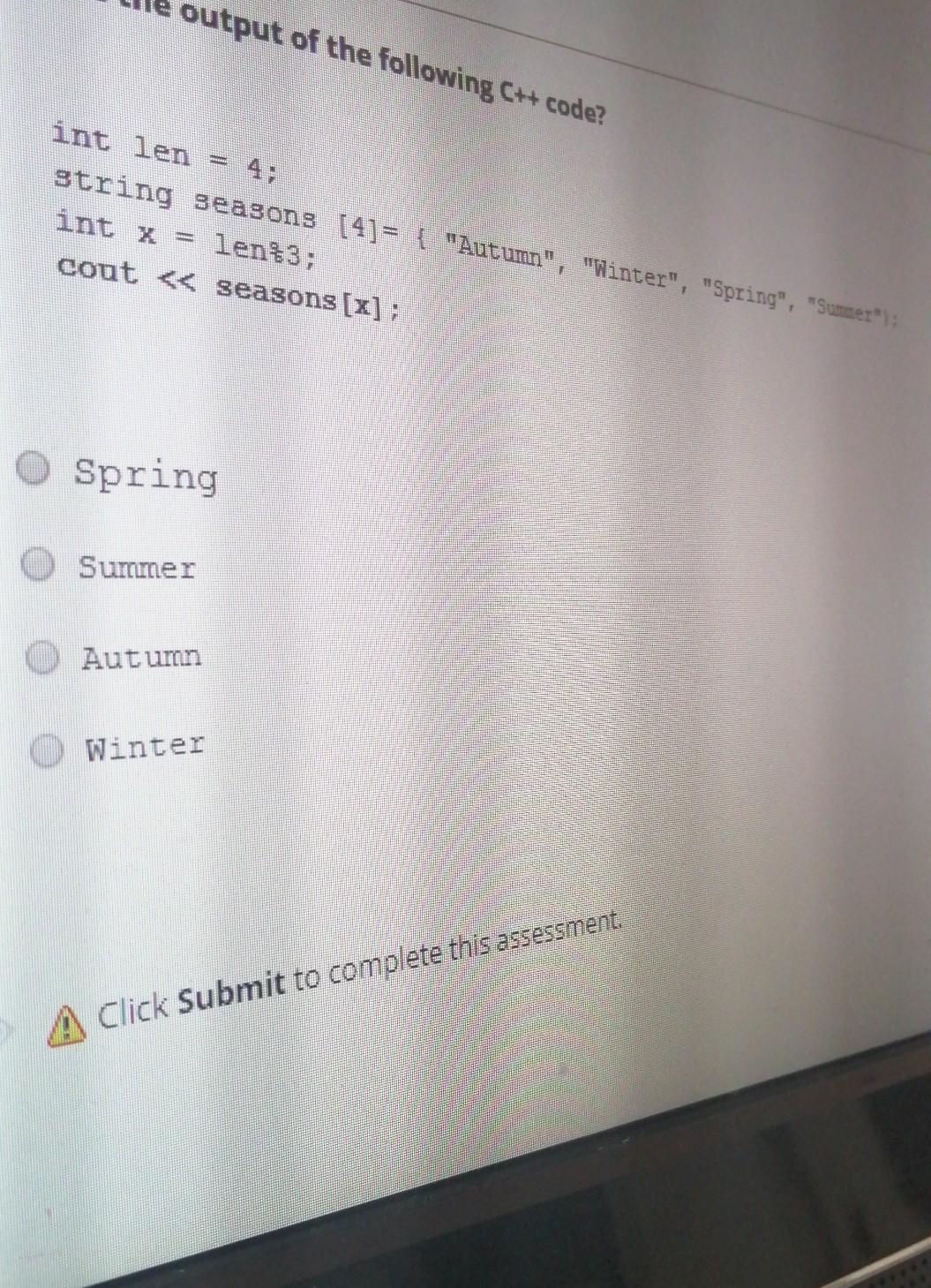 Solved output of the following C++ code? int len string | Chegg.com