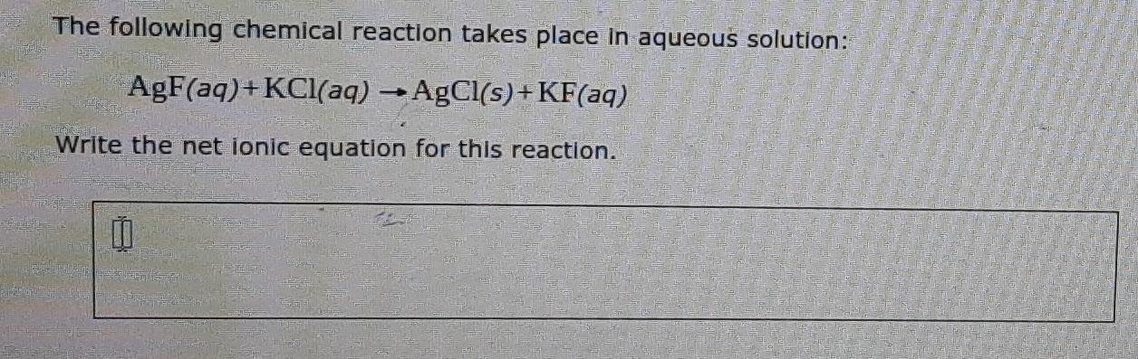 Solved The following chemical reaction takes place in | Chegg.com