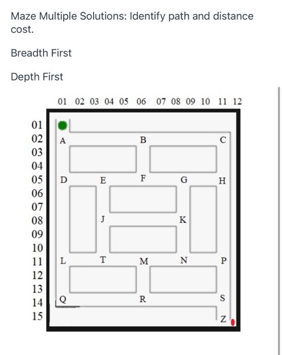 Solved Maze Multiple Solutions: Identify path and distance | Chegg.com