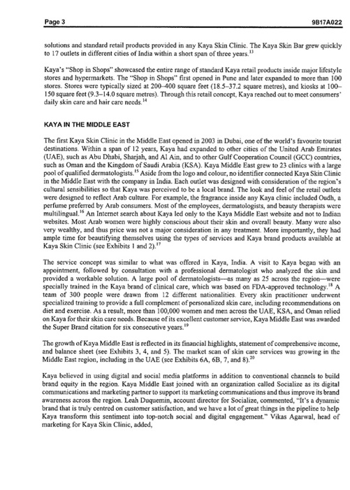 Solved Kaya Skin Clinic Creating A Sustainable Competiti Chegg Com