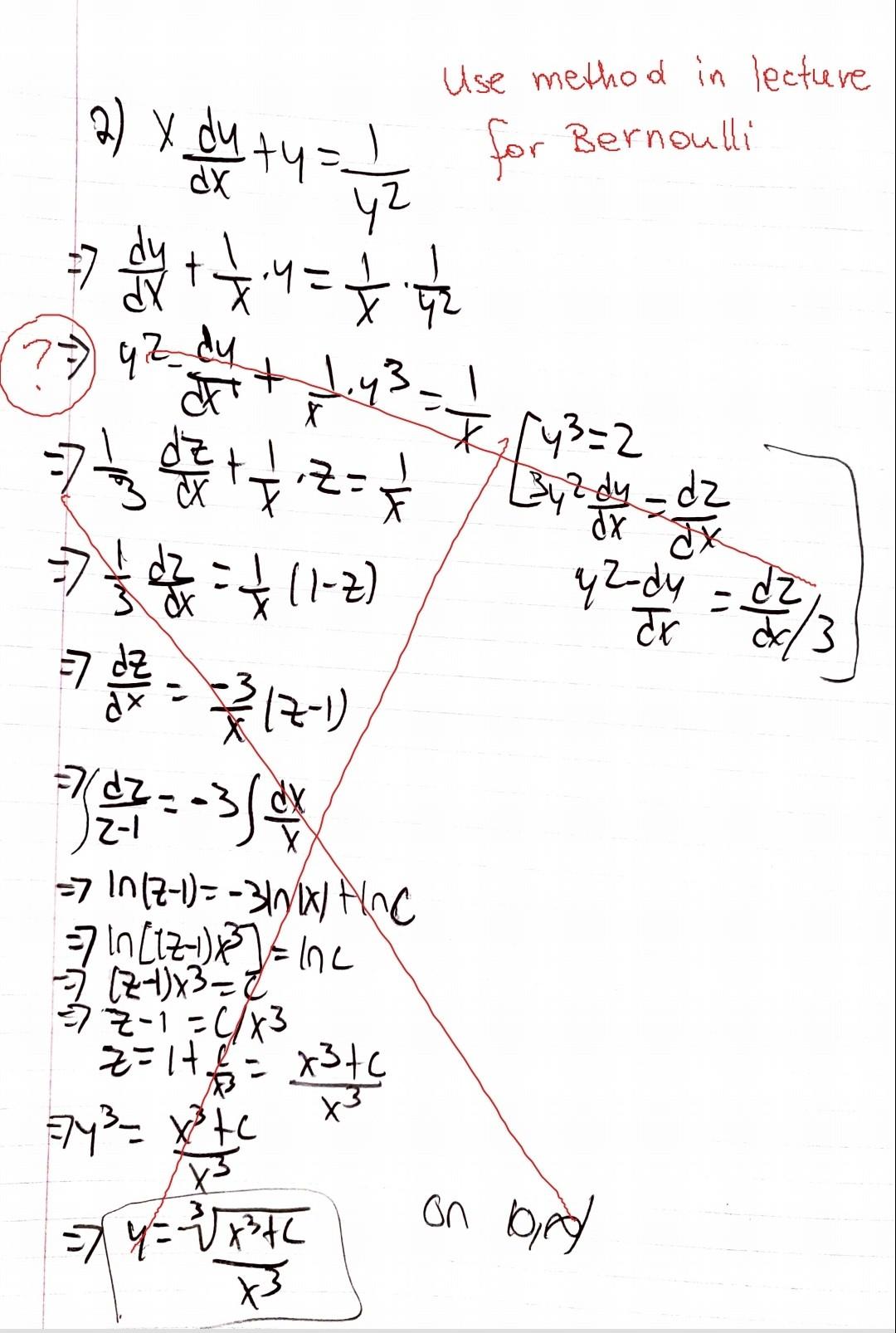 Solved Solve The Bernoullis Differential Equation By Using