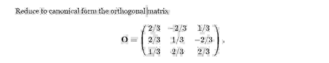 canonical form orthogonal matrix