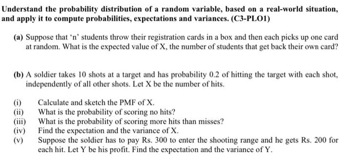 Solved Understand the probability distribution of a random | Chegg.com