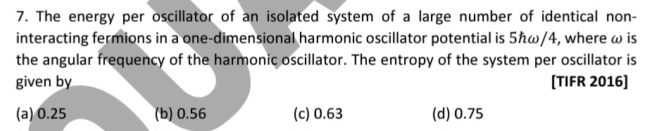 The energy per oscillator of an isolated system of a | Chegg.com