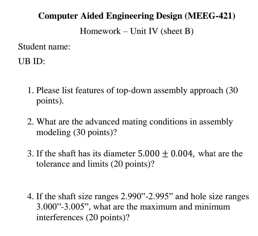 Solved Computer Aided Engineering Design (MEEG-421) Homework | Chegg.com