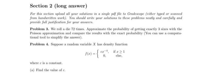 Solved Section 2 (long answer) For this section upload all | Chegg.com