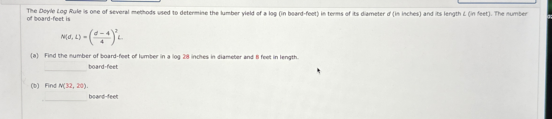 Solved the doyle log rule is one of several methods used to chegg