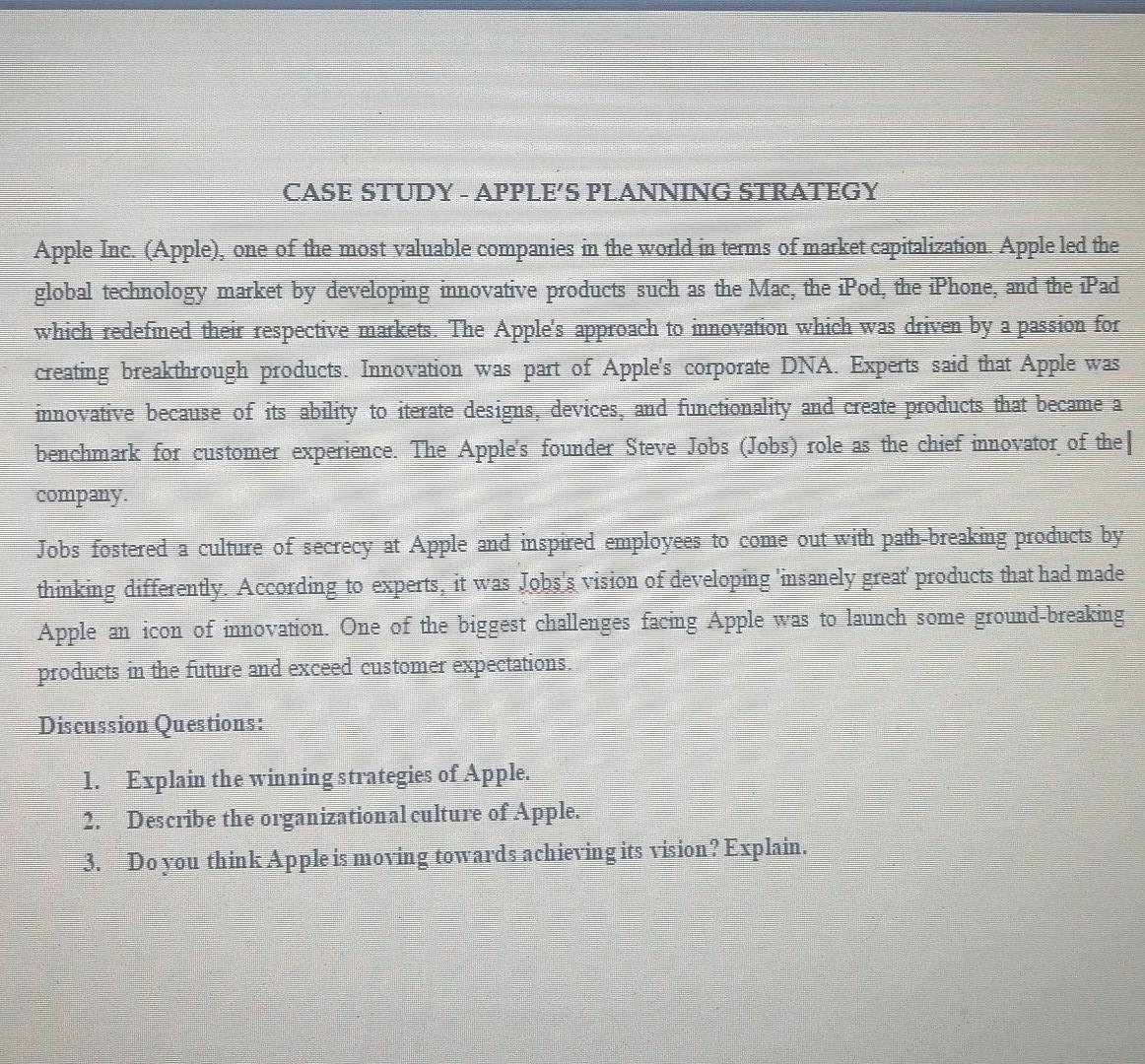 apple inc innovation strategy