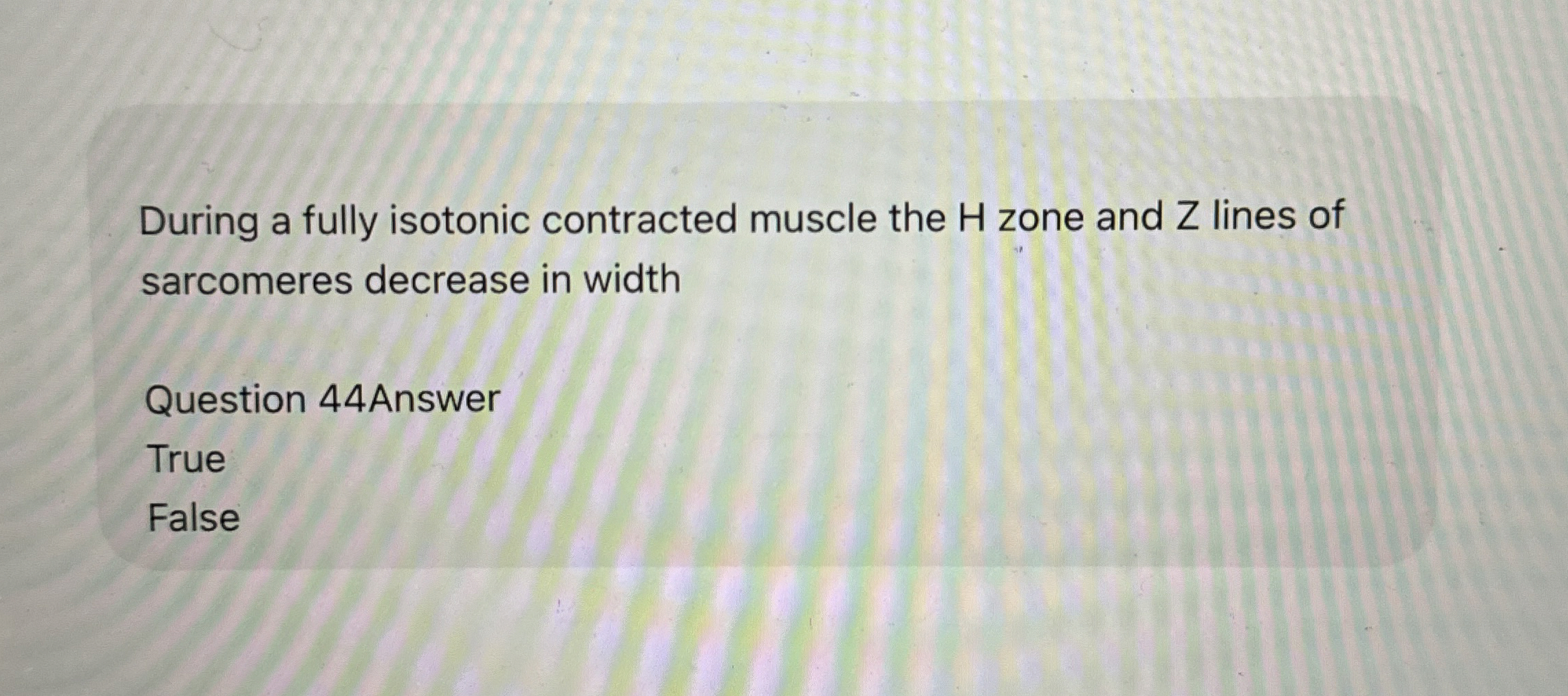 Solved During a fully isotonic contracted muscle the H zone | Chegg.com
