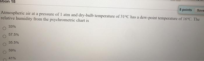 Solved stion 18 5 points Atmospheric air at a pressure of 1 | Chegg.com