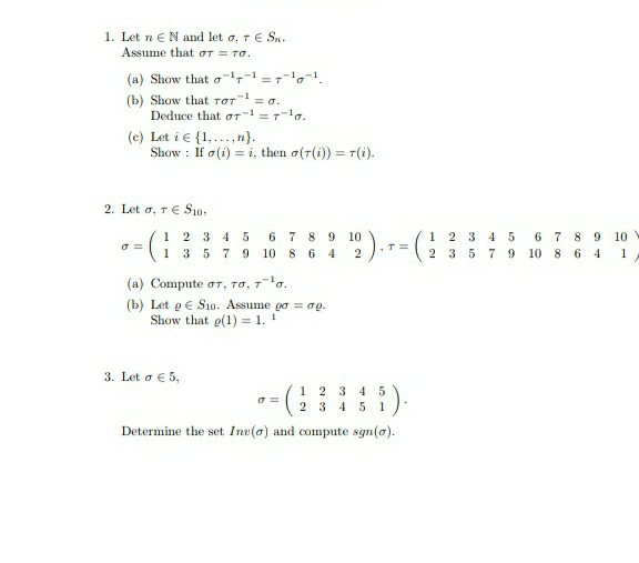 Solved 1 Let N E N And Let O Tes Assume That At To Chegg Com