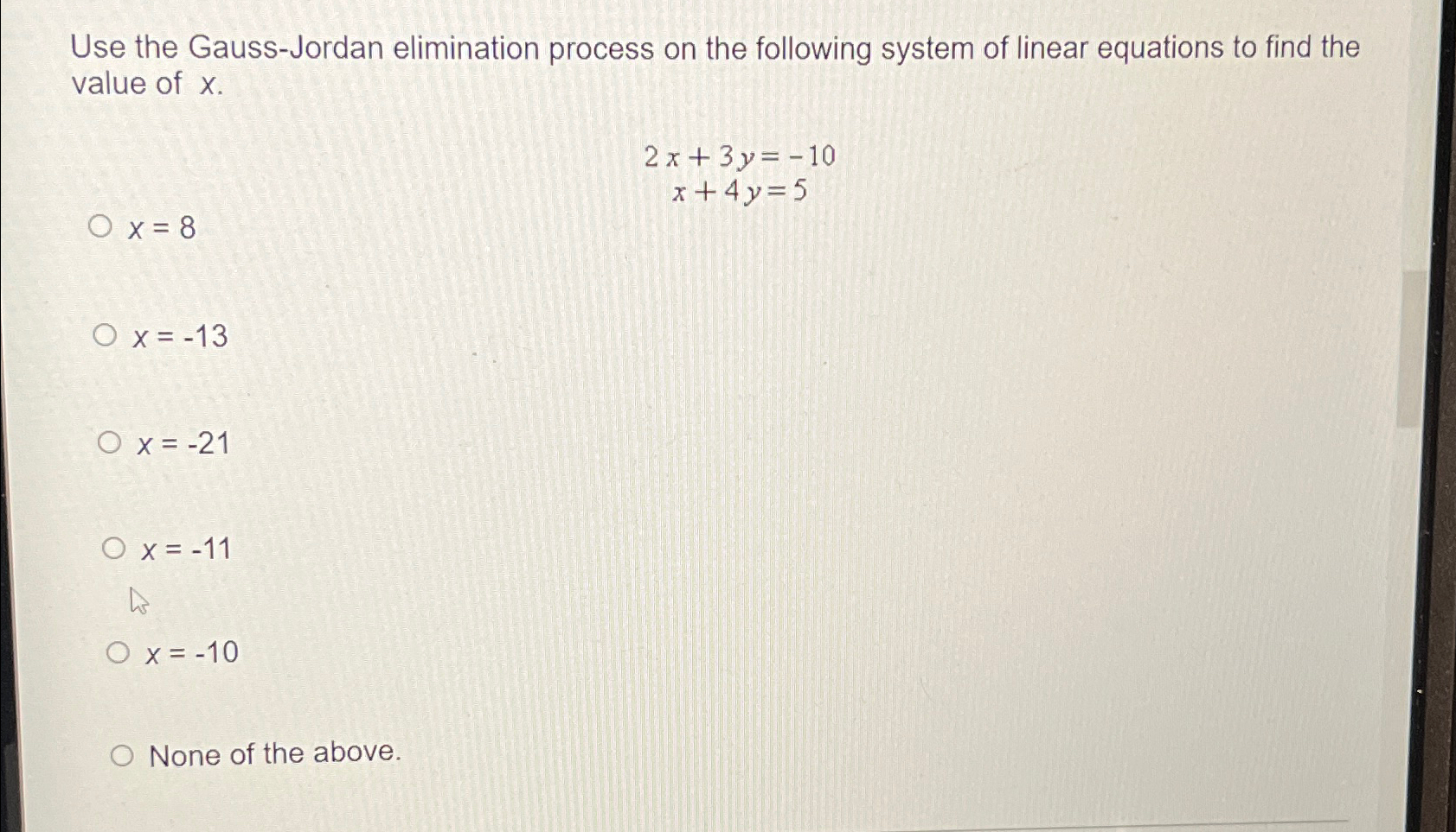 Use the Gauss-Jordan elimination process on the | Chegg.com