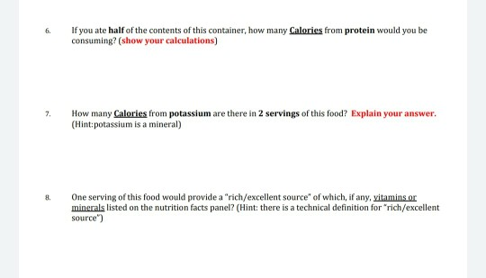 Solved Use the food label below to answer the following | Chegg.com