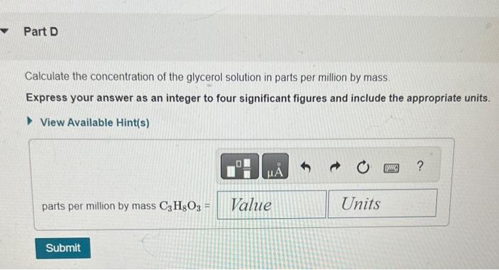 Solved Chemists often use molarity M, in moles/liter, to | Chegg.com