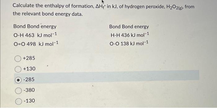 Solved Calculate the standard enthalpy of formation, ΔHf∘ | Chegg.com
