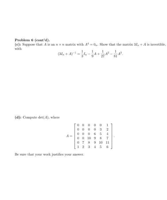 Solved Problem 6. (6 points each) Only your three (3) best | Chegg.com