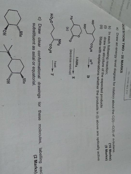 Solved Tel 292 L Partner Question Two Marks A Chegg Com