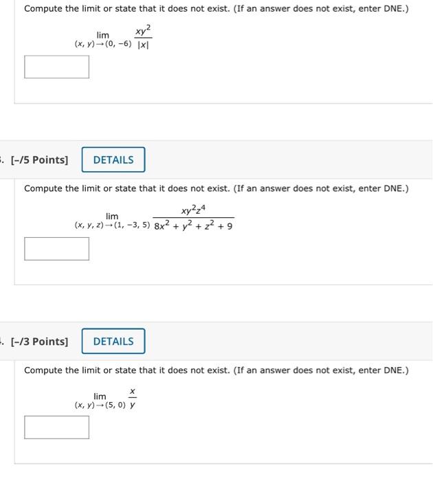 Solved Compute The Limit Or State That It Does Not Exist. | Chegg.com