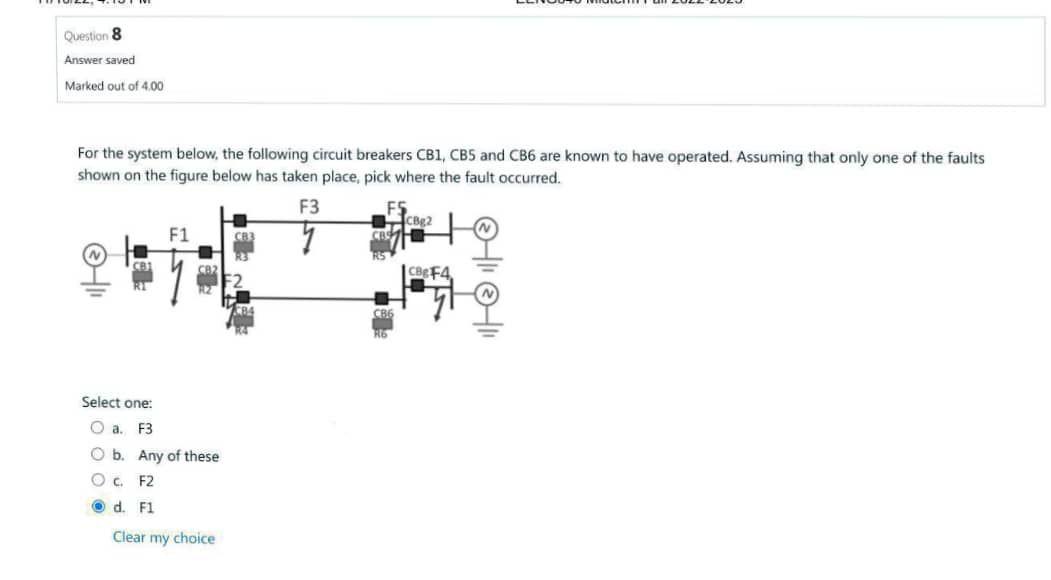 Solved For The System Below, The Following Circuit Breakers | Chegg.com