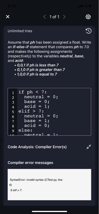 Solved Assume That Ph Has Been Assigned A Float. Write An | Chegg.com