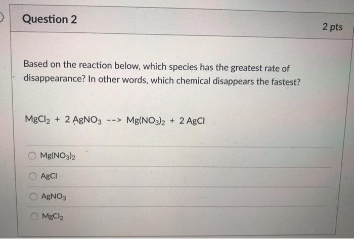 Solved Question 1 2 pts Which factors affect the rate of a | Chegg.com