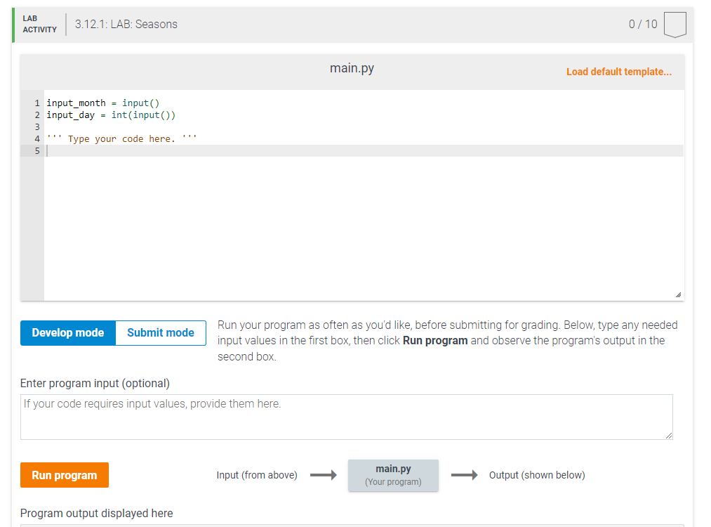 Solved IN JAVA 3.12 ﻿LAB: SeasonsWrite a program that takes | Chegg.com