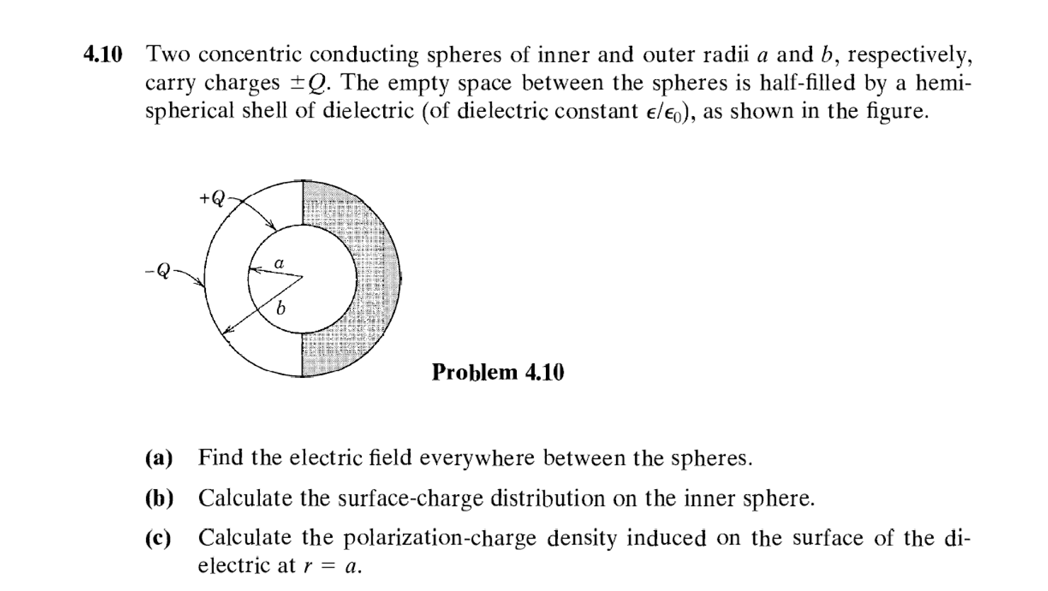 Solved 10 Two concentric conducting spheres of inner and