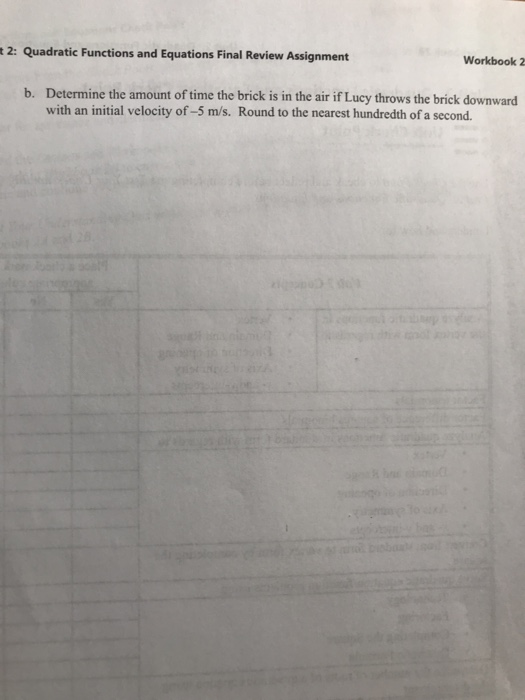 module 2 quadratic functions assignment answer key