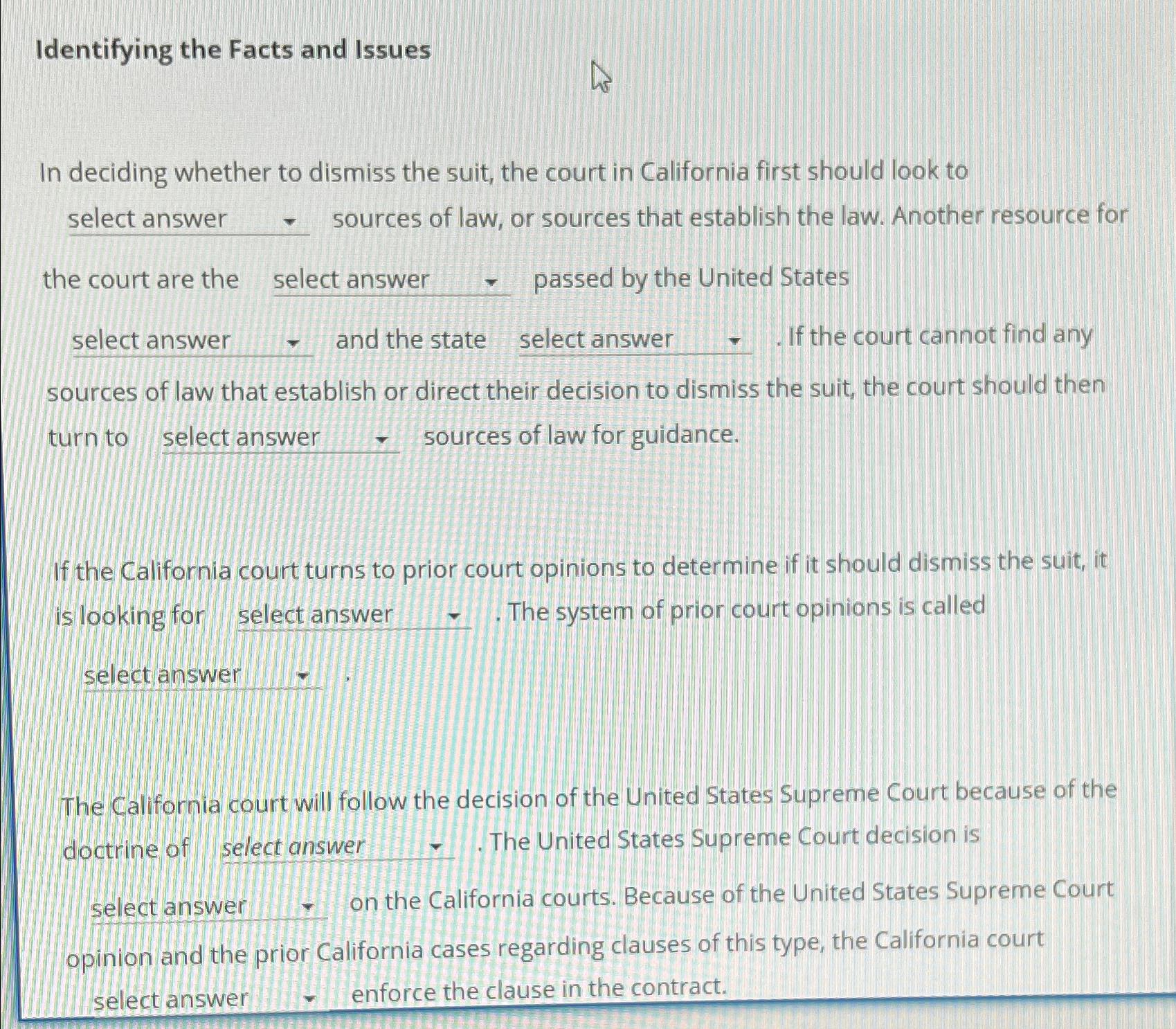 Solved Identifying the Facts and IssuesIn deciding whether | Chegg.com