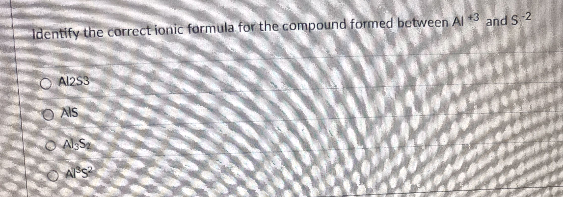 Solved Identify the correct ionic formula for the compound | Chegg.com