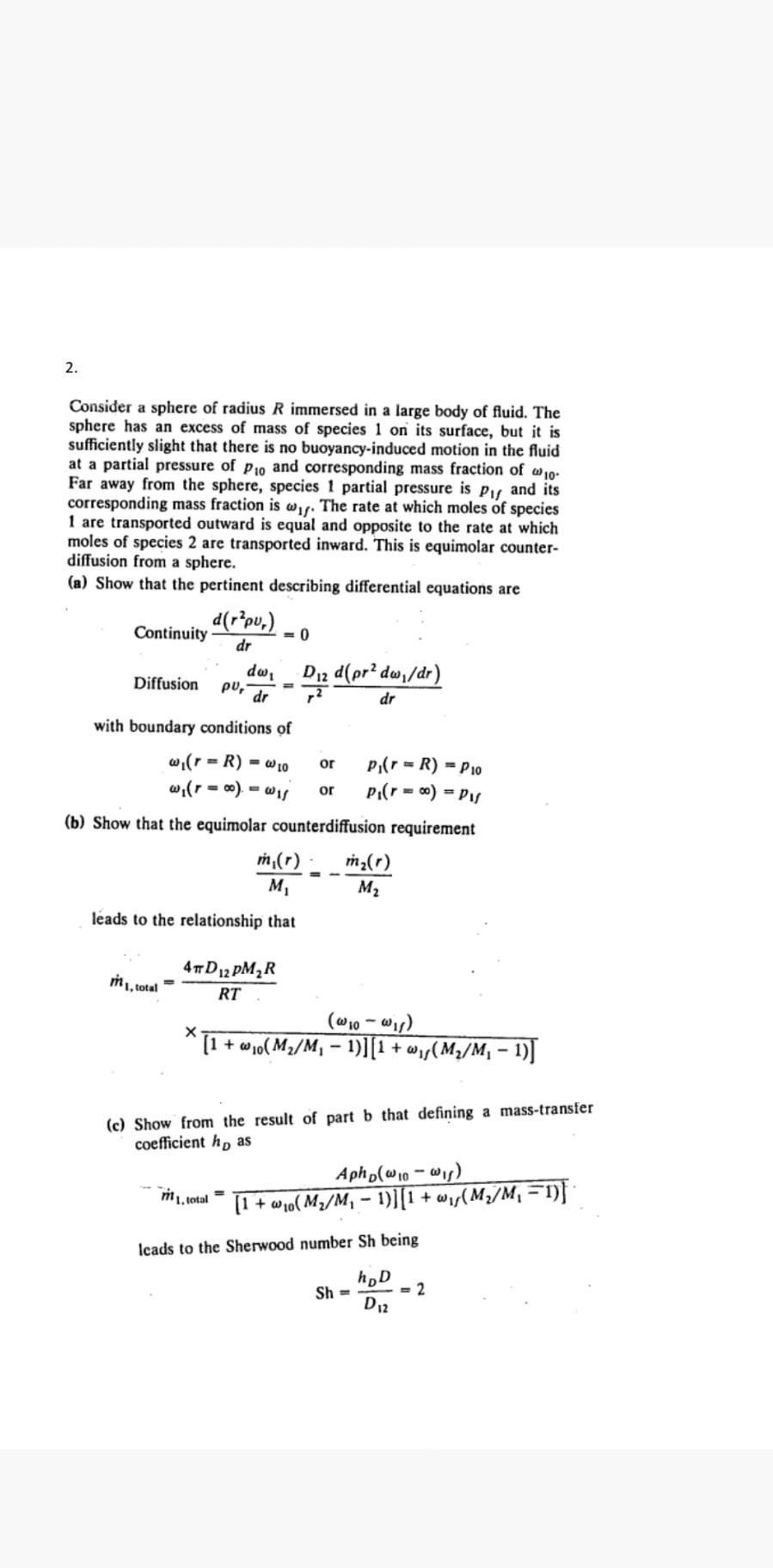 Solved 2. Consider a sphere of radius R immersed in a large | Chegg.com